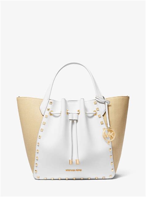 leather michael kors bucket bag|Michael Kors phoebe large tote.